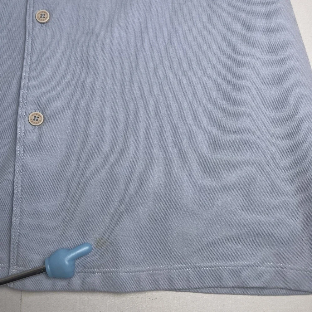 Tommy Bahama Island Zone Medium Blue Supima Camp Loop Collar 37.5 Technology - Picture 12 of 13